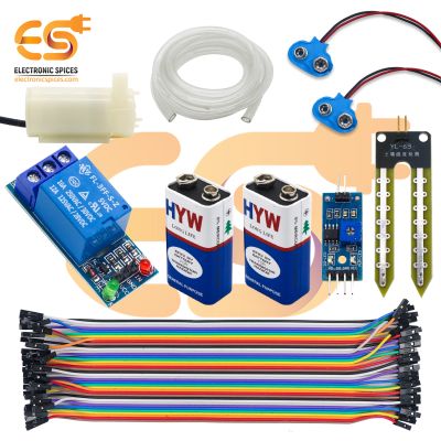 Combo of Mini Water Pump & 9V Battery with Soil Moisture Sensor for Automatic Watering System Manager (47 Item)